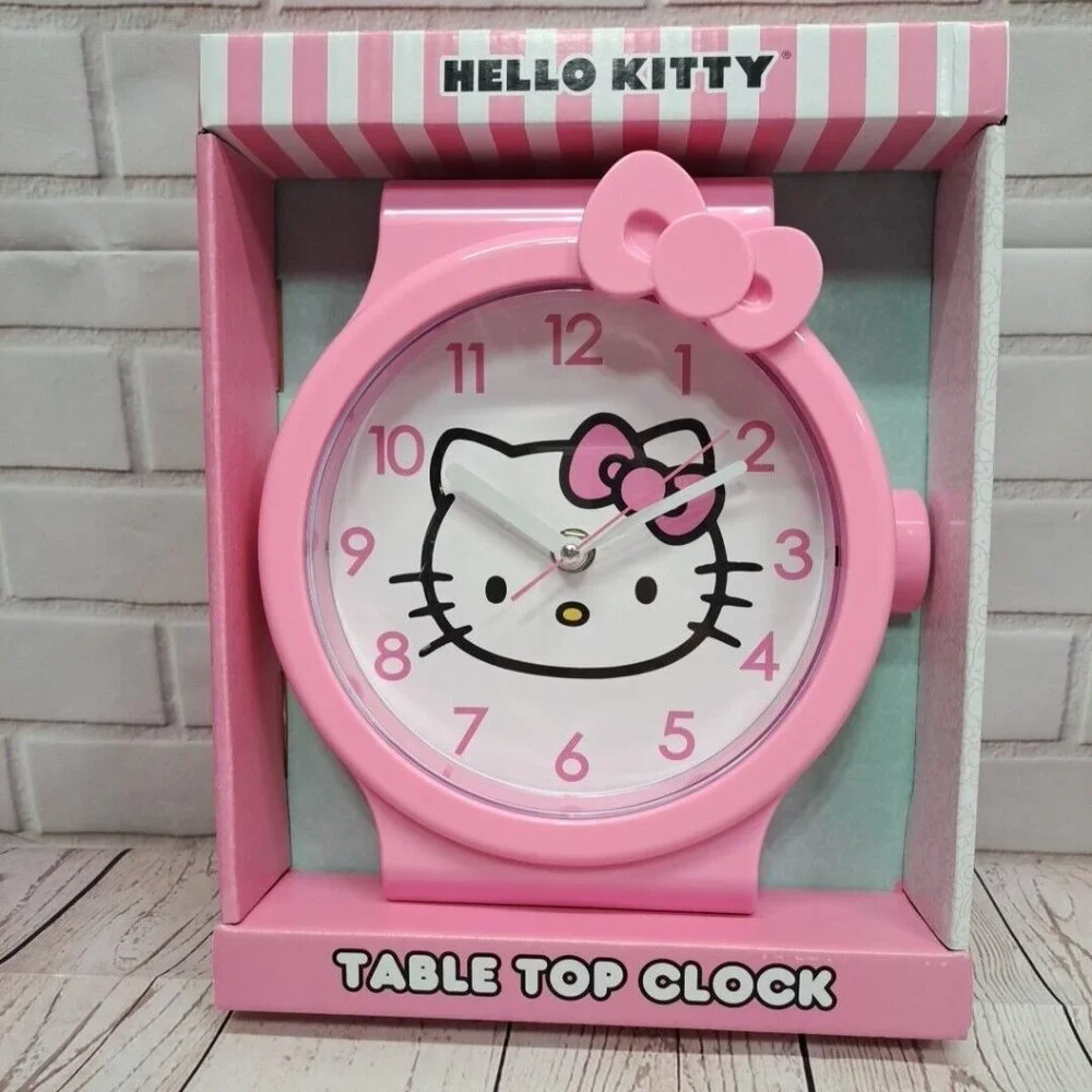 Sanrio Hello Kitty Accutime Table Top Clock Pink Battery Powered NIB - Picture 1 of 5